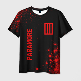 Мужская футболка 3D с принтом Paramore   red gradient вертикально в городе Новоалтайск, 100% полиэфир | прямой крой, круглый вырез горловины, длина до линии бедер | 