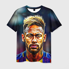 Мужская футболка 3D с принтом Neymar   Неймар в городе Новоалтайск, 100% полиэфир | прямой крой, круглый вырез горловины, длина до линии бедер | Тематика изображения на принте: 