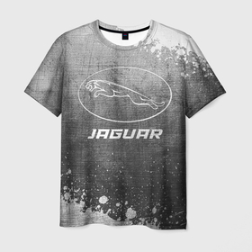 Мужская футболка 3D с принтом Jaguar   grey gradient в Петрозаводске, 100% полиэфир | прямой крой, круглый вырез горловины, длина до линии бедер | Тематика изображения на принте: 