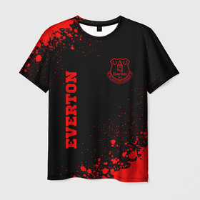 Мужская футболка 3D с принтом Everton   red gradient вертикально в городе Новоалтайск, 100% полиэфир | прямой крой, круглый вырез горловины, длина до линии бедер | 