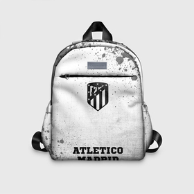 Детский рюкзак 3D с принтом Atletico Madrid   white gradient по центру в городе Новоалтайск, 100% полиэстер | лямки с регулируемой длиной, сверху петелька, чтобы рюкзак можно было повесить на вешалку. Основное отделение закрывается на молнию, как и внешний карман. Внутри дополнительный карман. По бокам два дополнительных кармашка | 