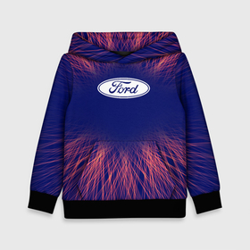 Детская толстовка 3D с принтом Ford red energy в Петрозаводске, 100% полиэстер | двухслойный капюшон со шнурком для регулировки, мягкие манжеты на рукавах и по низу толстовки, спереди карман-кенгуру с мягким внутренним слоем | 