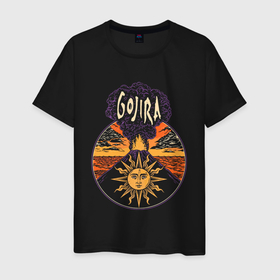 Мужская футболка хлопок с принтом Gojira   Magma в Ухте, 100% хлопок | прямой крой, круглый вырез горловины, длина до линии бедер, слегка спущенное плечо. | Тематика изображения на принте: 