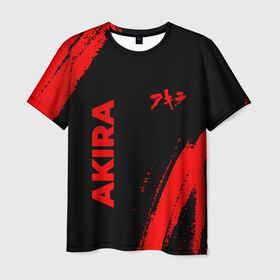 Мужская футболка 3D с принтом Akira   red gradient вертикально в городе Новоалтайск, 100% полиэфир | прямой крой, круглый вырез горловины, длина до линии бедер | 