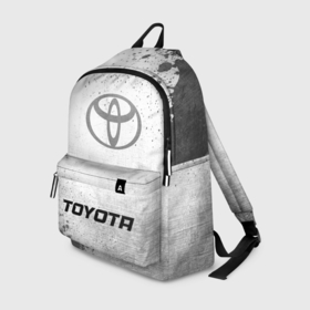 Рюкзак 3D с принтом Toyota   white gradient по центру в городе Новоалтайск, 100% полиэстер | лямки с регулируемой длиной, сверху петелька, чтобы рюкзак можно было повесить на вешалку. Основное отделение закрывается на молнию, как и внешний карман. Внутри два дополнительных кармана, один из которых закрывается на молнию. По бокам два дополнительных кармашка | Тематика изображения на принте: 