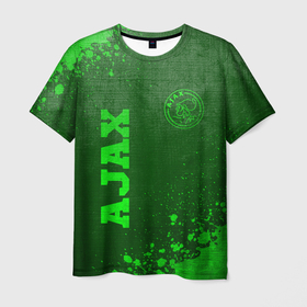 Мужская футболка 3D с принтом Ajax   green gradient вертикально в городе Новоалтайск, 100% полиэфир | прямой крой, круглый вырез горловины, длина до линии бедер | 