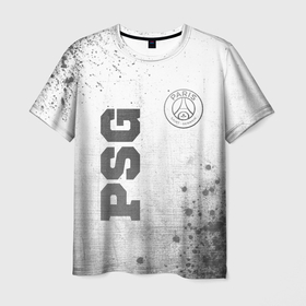 Мужская футболка 3D с принтом PSG   white gradient вертикально в городе Новоалтайск, 100% полиэфир | прямой крой, круглый вырез горловины, длина до линии бедер | 