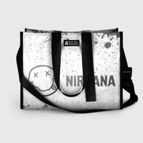 Сумка-шоппер 3D с принтом Nirvana   white gradient по горизонтали в городе Новоалтайск, 100% полиэстер | застегивается на металлическую кнопку; внутренний карман застегивается на молнию. Стенки укреплены специальным мягким материалом, чтобы защитить содержимое от несильных ударов
 | 