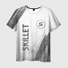 Мужская футболка 3D с принтом Skillet   white gradient вертикально в городе Новоалтайск, 100% полиэфир | прямой крой, круглый вырез горловины, длина до линии бедер | 