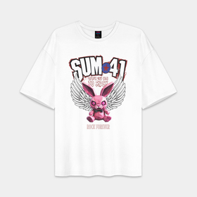 Мужская футболка Oversize хлопок premium с принтом Sum 41 розовый кролик в городе Новоалтайск,  |  | 