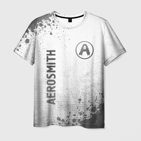 Мужская футболка 3D с принтом Aerosmith   white gradient вертикально в городе Новоалтайск, 100% полиэфир | прямой крой, круглый вырез горловины, длина до линии бедер | 