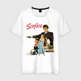 Мужская футболка хлопок с принтом Scarface: Герои фильма в Ухте, 100% хлопок | прямой крой, круглый вырез горловины, длина до линии бедер, слегка спущенное плечо. | 