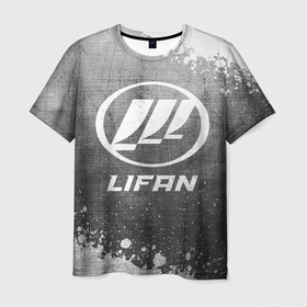 Мужская футболка 3D с принтом Lifan   grey gradient в Петрозаводске, 100% полиэфир | прямой крой, круглый вырез горловины, длина до линии бедер | 