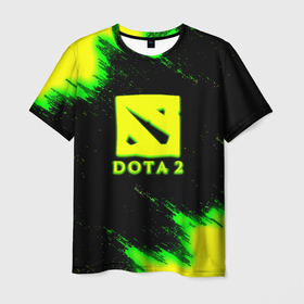 Мужская футболка 3D с принтом Dota кислотные краски в городе Новоалтайск, 100% полиэфир | прямой крой, круглый вырез горловины, длина до линии бедер | Тематика изображения на принте: 