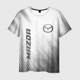 Мужская футболка 3D с принтом Mazda   white gradient вертикально в городе Новоалтайск, 100% полиэфир | прямой крой, круглый вырез горловины, длина до линии бедер | 