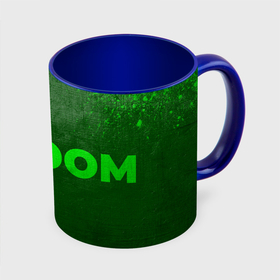 Кружка с полной запечаткой с принтом Doom   green gradient по горизонтали в Архангельске, керамика | ёмкость 330 мл | Тематика изображения на принте: 