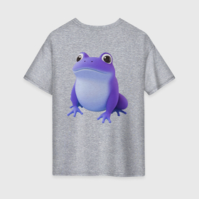 Женская футболка хлопок Oversize с принтом The frog is purple в Ухте, 100% хлопок | свободный крой, круглый ворот, спущенный рукав, длина до линии бедер
 | 
