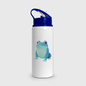 Бутылка для воды с трубочкой с принтом The frog is blue в городе Новоалтайск,  |  | 