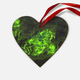Деревянная игрушка Сердце с принтом Razer кислотный дым в городе Новоалтайск,  |  | 