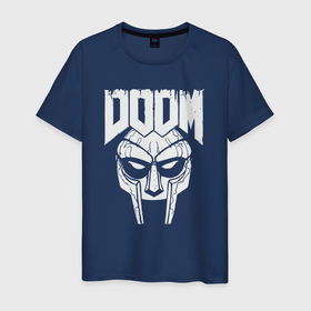 Мужская футболка хлопок с принтом Doom mask в Ухте, 100% хлопок | прямой крой, круглый вырез горловины, длина до линии бедер, слегка спущенное плечо. | 
