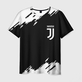Мужская футболка 3D с принтом Juventus краски штрихи в Ухте, 100% полиэфир | прямой крой, круглый вырез горловины, длина до линии бедер | 