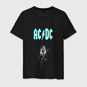 Мужская футболка хлопок с принтом Ac Dc Angus Young в городе Новоалтайск, 100% хлопок | прямой крой, круглый вырез горловины, длина до линии бедер, слегка спущенное плечо. | 