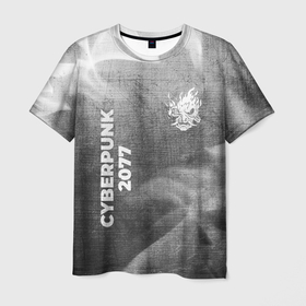 Мужская футболка 3D с принтом Cyberpunk 2077   grey gradient вертикально в городе Новоалтайск, 100% полиэфир | прямой крой, круглый вырез горловины, длина до линии бедер | 