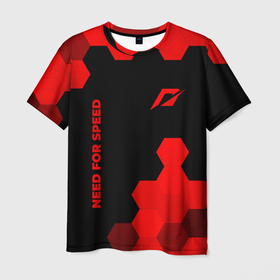 Мужская футболка 3D с принтом Need for Speed   red gradient вертикально в городе Новоалтайск, 100% полиэфир | прямой крой, круглый вырез горловины, длина до линии бедер | 