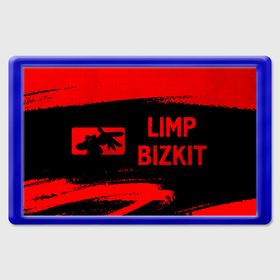 Магнит 45*70 с принтом Limp Bizkit   red gradient по горизонтали в Ухте, Пластик | Размер: 78*52 мм; Размер печати: 70*45 | 