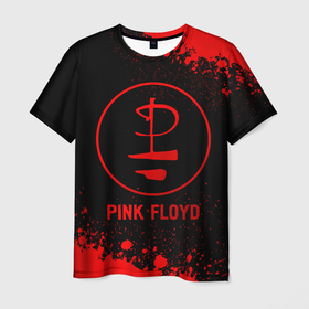 Мужская футболка 3D с принтом Pink Floyd   red gradient в Архангельске, 100% полиэфир | прямой крой, круглый вырез горловины, длина до линии бедер | Тематика изображения на принте: 