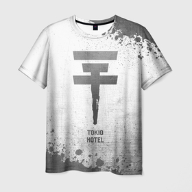 Мужская футболка 3D с принтом Tokio Hotel   white gradient в Петрозаводске, 100% полиэфир | прямой крой, круглый вырез горловины, длина до линии бедер | Тематика изображения на принте: 