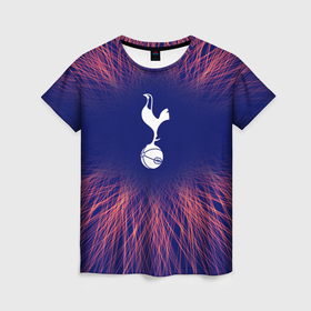 Женская футболка 3D с принтом Tottenham red energy в Петрозаводске, 100% полиэфир ( синтетическое хлопкоподобное полотно) | прямой крой, круглый вырез горловины, длина до линии бедер | Тематика изображения на принте: 
