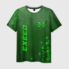 Мужская футболка 3D с принтом Exeed   green gradient вертикально в городе Новоалтайск, 100% полиэфир | прямой крой, круглый вырез горловины, длина до линии бедер | 