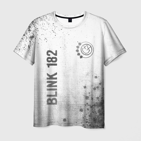 Мужская футболка 3D с принтом Blink 182   white gradient вертикально в городе Новоалтайск, 100% полиэфир | прямой крой, круглый вырез горловины, длина до линии бедер | 