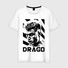 Мужская футболка хлопок с принтом Rocky Balboa   Ivan Drago в Петрозаводске, 100% хлопок | прямой крой, круглый вырез горловины, длина до линии бедер, слегка спущенное плечо. | Тематика изображения на принте: 