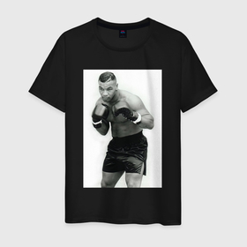 Мужская футболка хлопок с принтом Young Mike Tyson в Ухте, 100% хлопок | прямой крой, круглый вырез горловины, длина до линии бедер, слегка спущенное плечо. | 