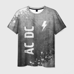 Мужская футболка 3D с принтом AC DC   grey gradient вертикально в городе Новоалтайск, 100% полиэфир | прямой крой, круглый вырез горловины, длина до линии бедер | 