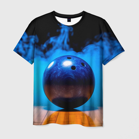 Мужская футболка 3D Шар для боулинга синий дым: в Ухте, 100% полиэфир | прямой крой, круглый вырез горловины, длина до линии бедер |