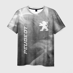 Мужская футболка 3D с принтом Peugeot   grey gradient вертикально в городе Новоалтайск, 100% полиэфир | прямой крой, круглый вырез горловины, длина до линии бедер | 