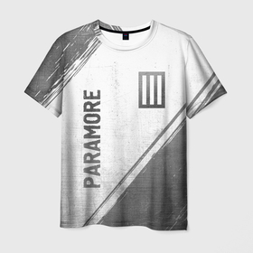 Мужская футболка 3D с принтом Paramore   white gradient вертикально в городе Новоалтайск, 100% полиэфир | прямой крой, круглый вырез горловины, длина до линии бедер | 