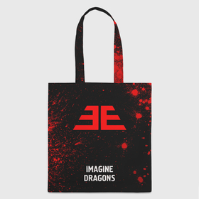 Шоппер 3D с принтом Imagine Dragons   red gradient по центру в городе Новоалтайск, 100% полиэстер | Плотность: 200 г/м2; Размер: 34×35 см; Высота лямок: 30 см | 