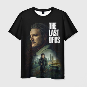 Мужская футболка 3D с принтом Джоэл и Элли The last of us в городе Новоалтайск, 100% полиэфир | прямой крой, круглый вырез горловины, длина до линии бедер | 