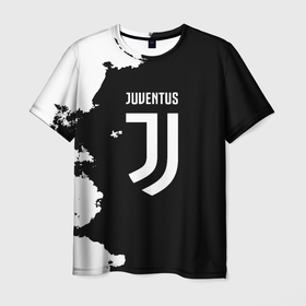 Мужская футболка 3D с принтом Juventus белые краски в городе Новоалтайск, 100% полиэфир | прямой крой, круглый вырез горловины, длина до линии бедер | Тематика изображения на принте: 