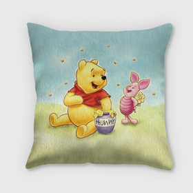 Подушка 3D с принтом Winnie the Pooh , наволочка – 100% полиэстер, наполнитель – холлофайбер (легкий наполнитель, не вызывает аллергию). | состоит из подушки и наволочки. Наволочка на молнии, легко снимается для стирки | Тематика изображения на принте: 
