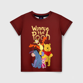 Детская футболка 3D с принтом Winnie the Pooh   characters , 100% гипоаллергенный полиэфир | прямой крой, круглый вырез горловины, длина до линии бедер, чуть спущенное плечо, ткань немного тянется | 