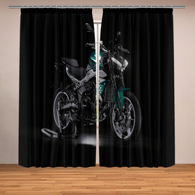 Фотошторы с принтом Benelli tornado в Петрозаводске, Блэкаут (светозащита 90%) / Габардин (светозащита 40% | 2 полотна шириной по 145 см; Высота 200-300 см; Крепление: шторная лента (на крючки); | 