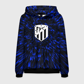 Мужская толстовка 3D с принтом Atletico Madrid blue energy в городе Новоалтайск, 100% полиэстер | двухслойный капюшон со шнурком для регулировки, мягкие манжеты на рукавах и по низу толстовки, спереди карман-кенгуру с мягким внутренним слоем. | Тематика изображения на принте: 