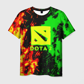 Мужская футболка 3D с принтом Dota 2 кислотные краски в городе Новоалтайск, 100% полиэфир | прямой крой, круглый вырез горловины, длина до линии бедер | Тематика изображения на принте: 