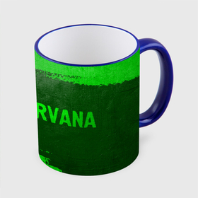 Кружка с полной запечаткой с принтом Nirvana   green gradient по горизонтали в городе Новоалтайск, керамика | ёмкость 330 мл | Тематика изображения на принте: 
