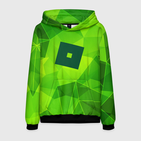 Мужская толстовка 3D с принтом Roblox green poly в городе Новоалтайск, 100% полиэстер | двухслойный капюшон со шнурком для регулировки, мягкие манжеты на рукавах и по низу толстовки, спереди карман-кенгуру с мягким внутренним слоем. | 